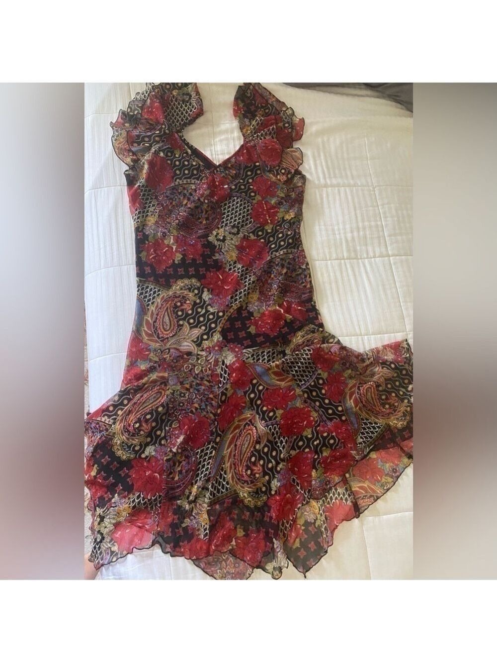VTG RAIMENT FASHION INC of NY size 1X maxi dress Asymmetric design, pre-loved - Picture 6 of 7